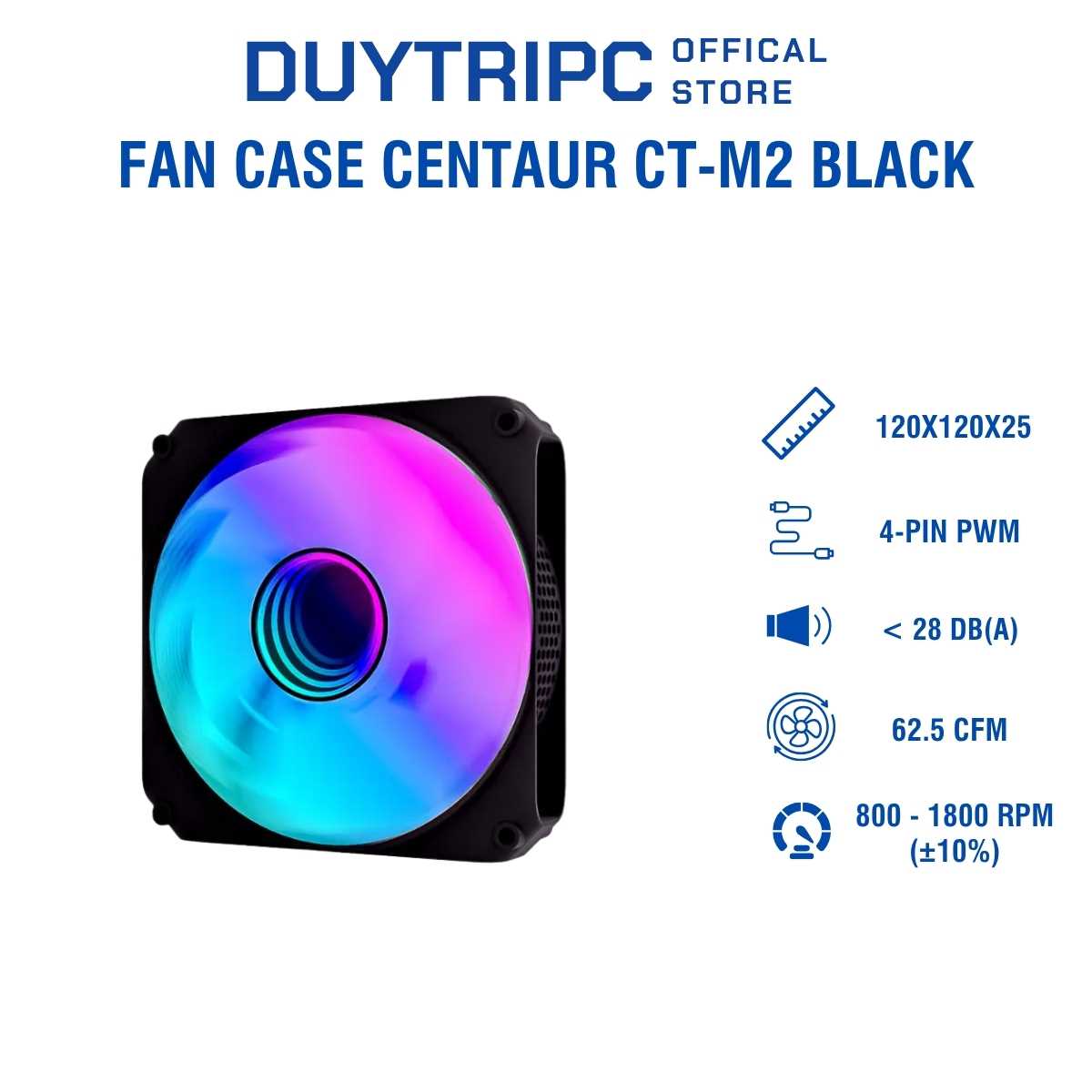 Fan Case Centaur CT-M2 Black – Quạt Tản Nhiệt Vô Cực, Kết Nối Daisy Chain Thông Minh